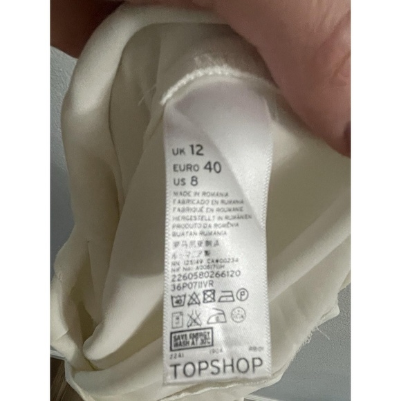 Topshop Romper Jumpsuit Cream Size 8 Pockets - Picture 5 of 12